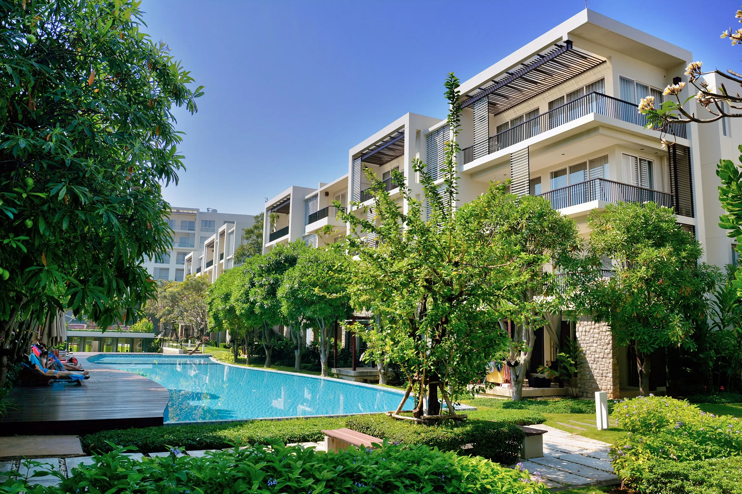 Contemporary townhouse and city condo exterior with clean architectural lines